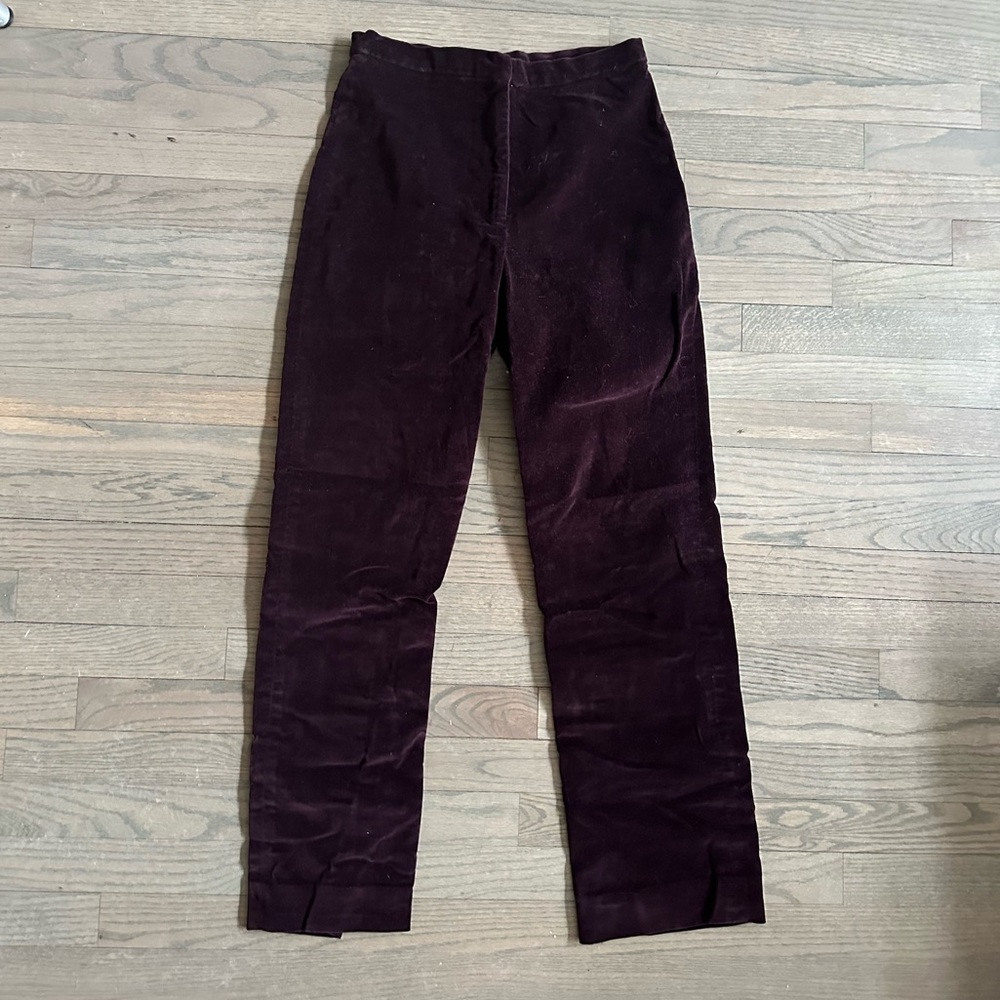Ralph Lauren Maroon Velvety Texture Trouser Pants